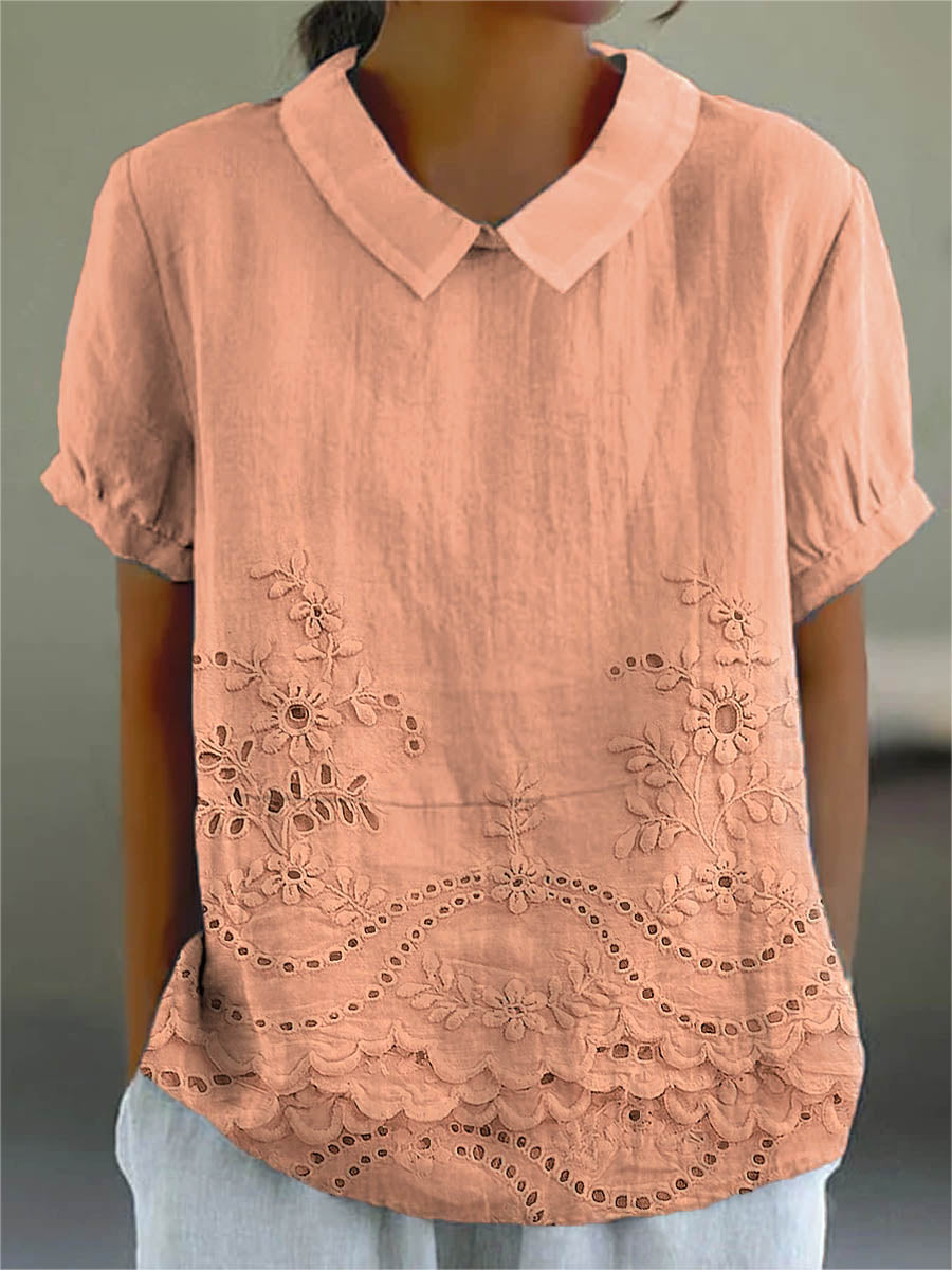 LILY | ELEGANT EMBROIDERED COTTON BLOUSE
