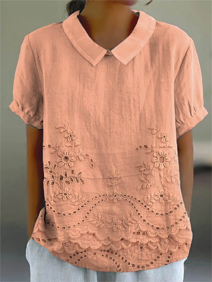 LILY | ELEGANT EMBROIDERED COTTON BLOUSE