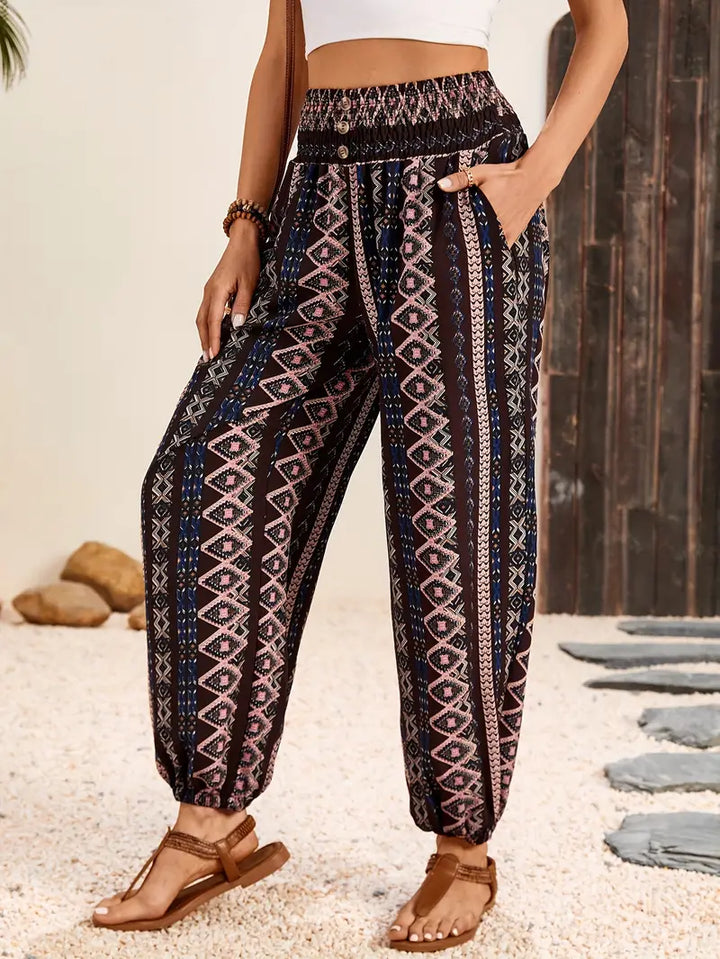 GAELLE | CHIC BOHO HIGH-WAIST SUMMER PANTS