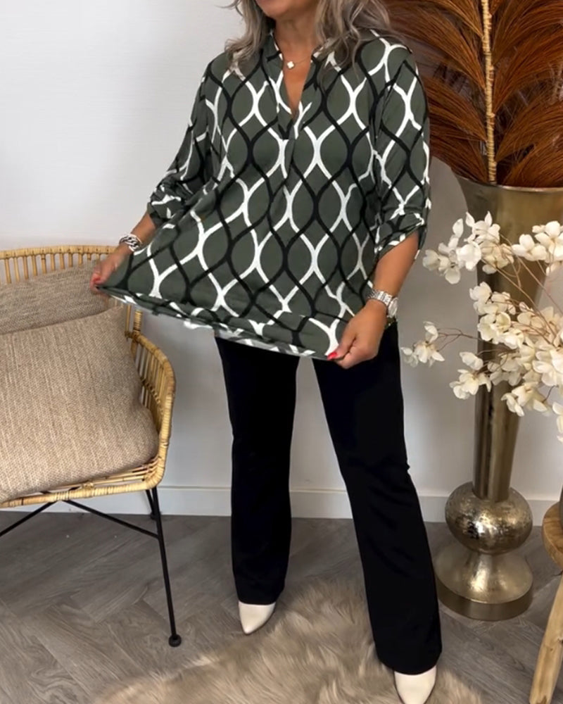 AMELIA | LUXE CASUAL PATTERNED BLOUSE