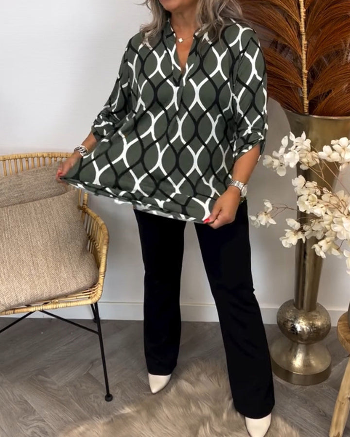 AMELIA | LUXE CASUAL PATTERNED BLOUSE