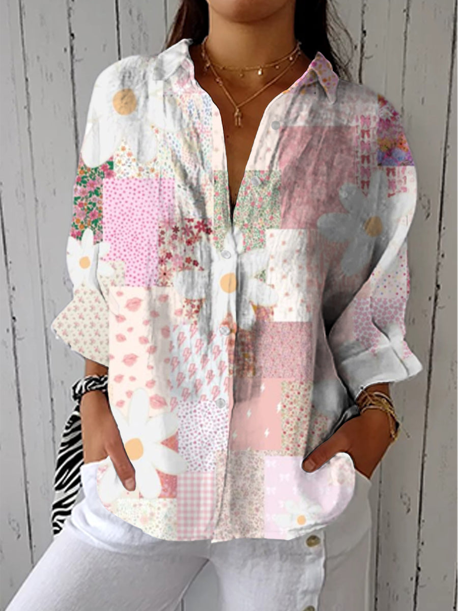 JENNA | RELAXED PATCHWORK DAISY BLOUSE