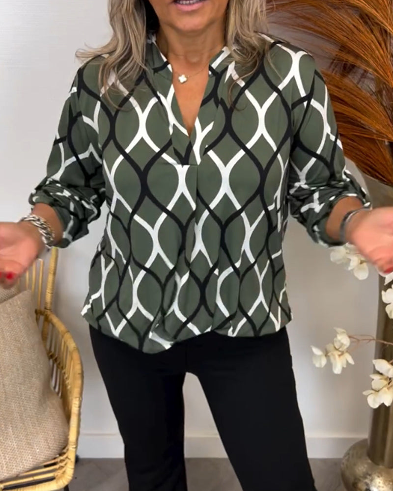 AMELIA | LUXE CASUAL PATTERNED BLOUSE