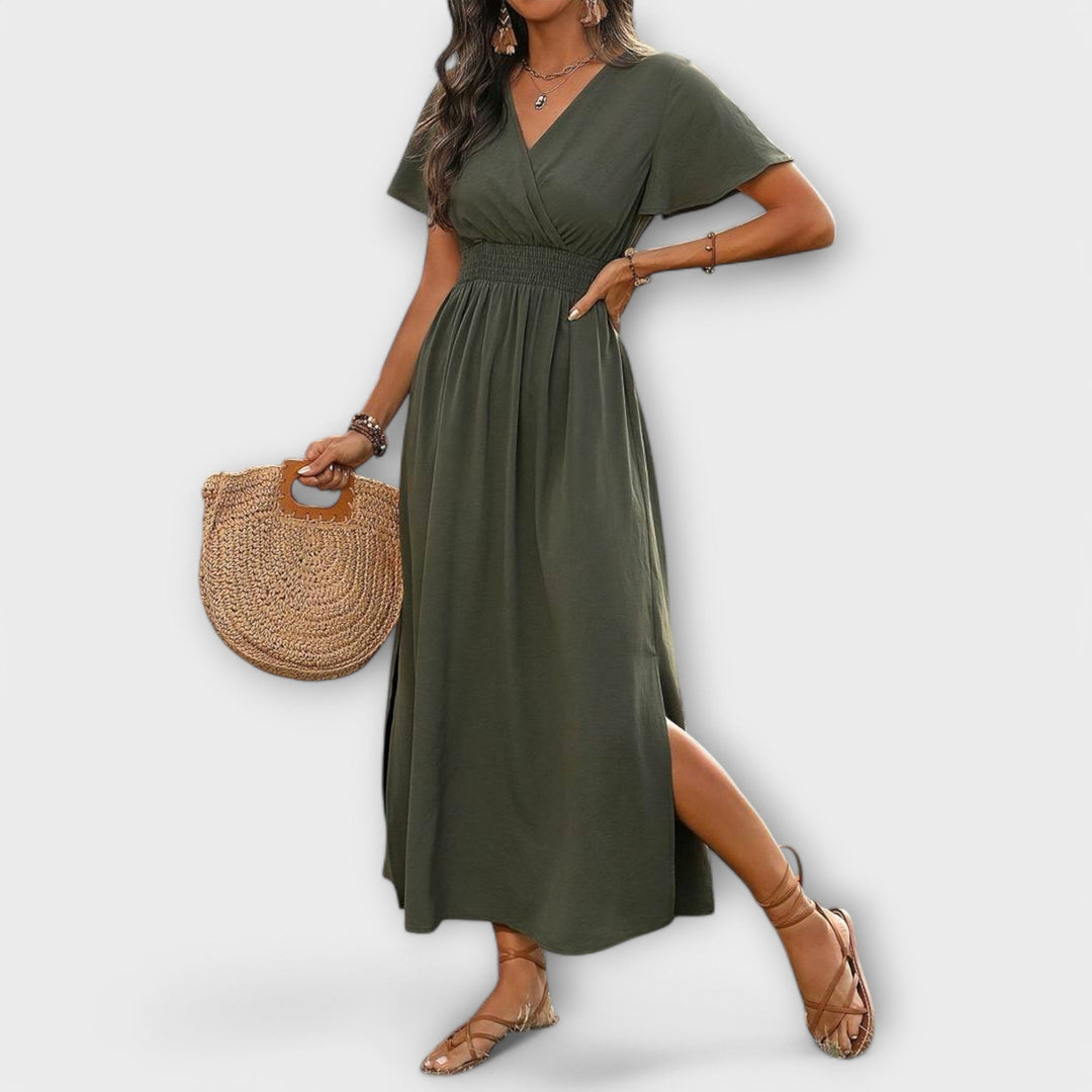 JOYCE | ELEGANT BOHO V-NECK DRESS