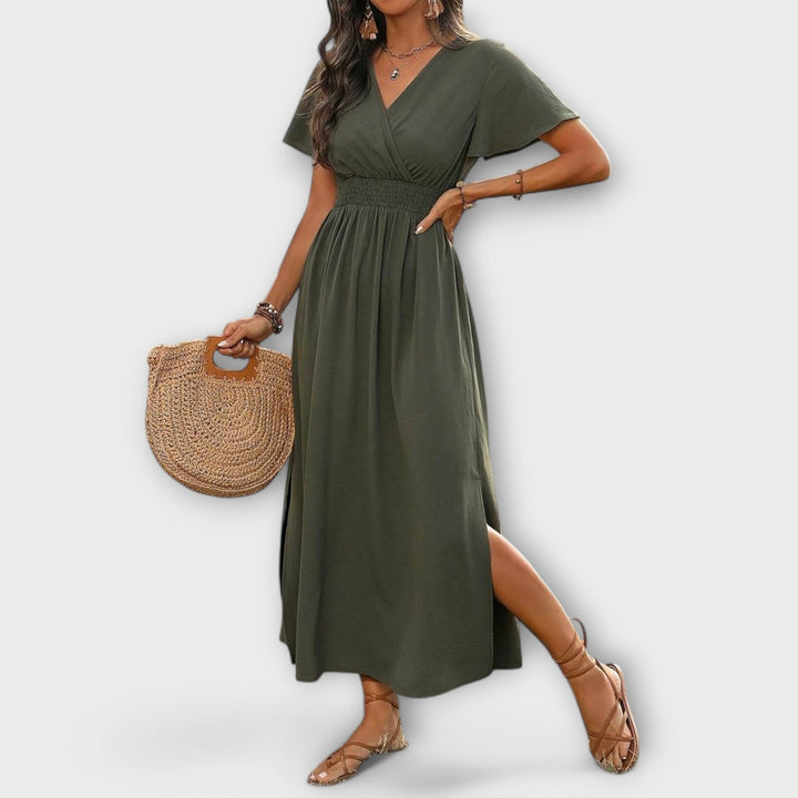 JOYCE | ELEGANT BOHO V-NECK DRESS