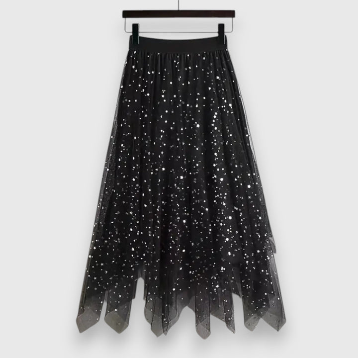 NICOLE | CHIC SEQUIN HEM MIDI SKIRT