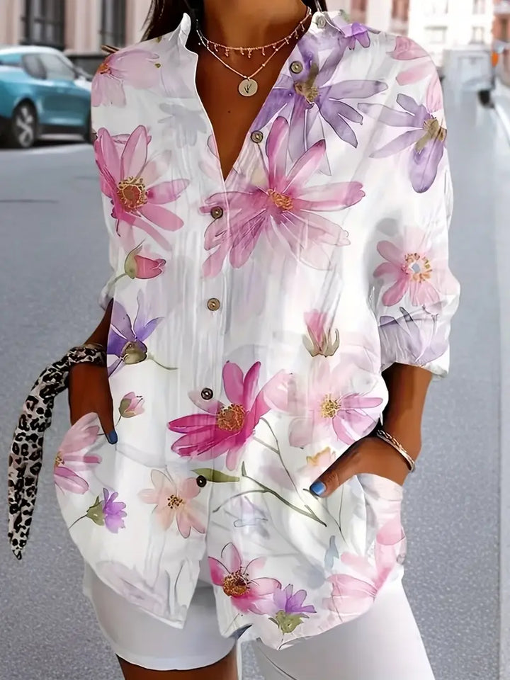 NANCY | LUXE LIGHTWEIGHT SUMMER FLORAL BLOUSE
