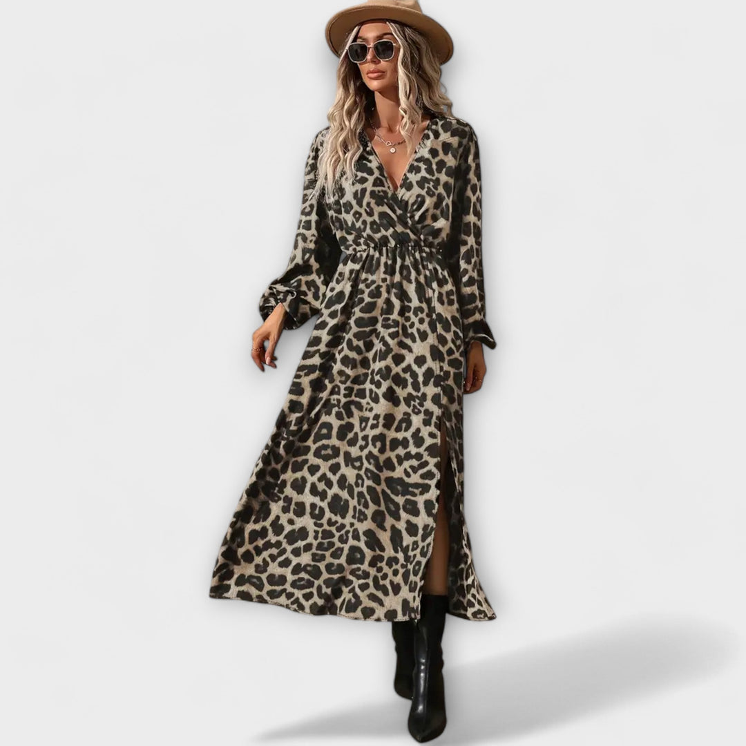 DANA | ELEGANT LEOPARD PRINT DRESS