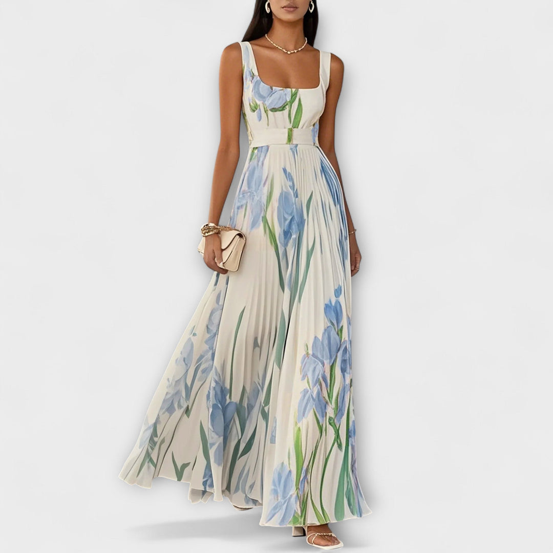 EVELYN | ELEGANT FLORAL CHIFFON MAXI DRESS