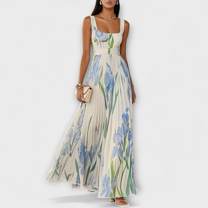 EVELYN | ELEGANT FLORAL CHIFFON MAXI DRESS