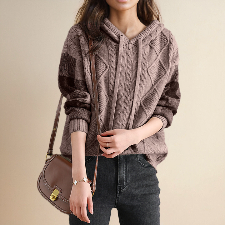 MATILDA | COZY RELAXED JACQUARD HOODED SWEATER