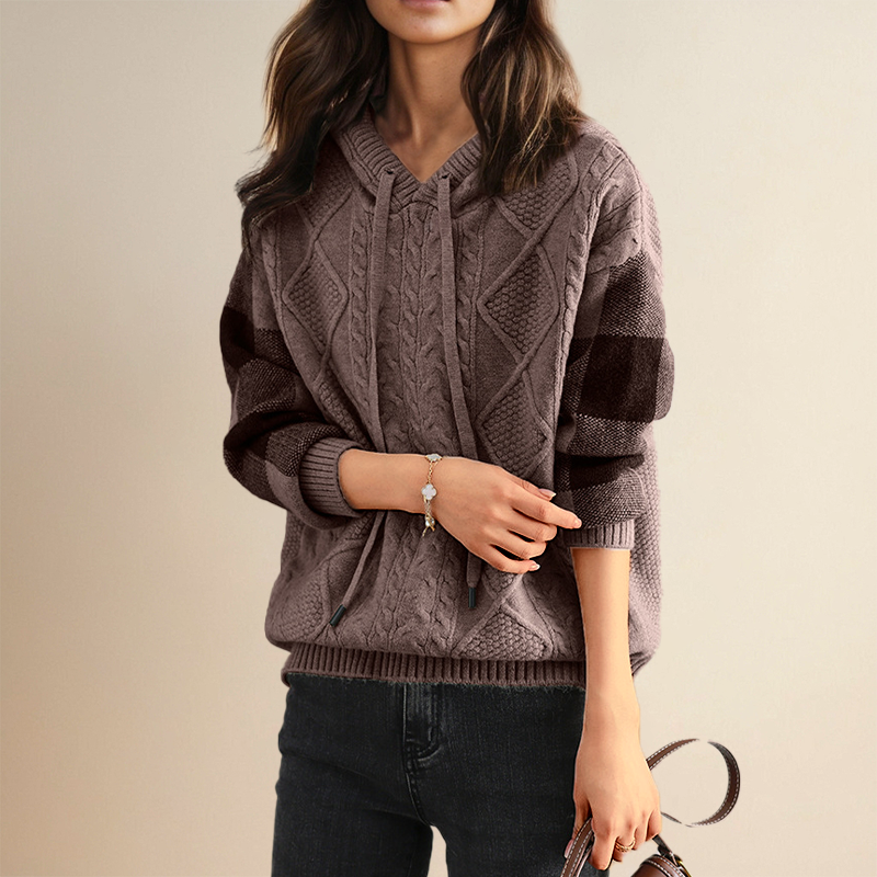 MATILDA | COZY RELAXED JACQUARD HOODED SWEATER