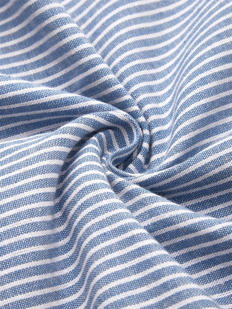 LUISA | CHIC STRIPED COTTON MIDI DRESS