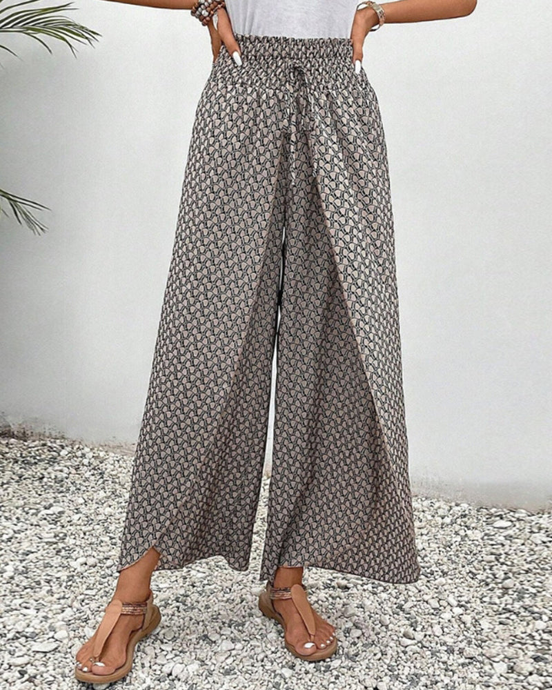 MAGDALENE | CHIC GEOMETRIC WIDE-LEG PANTS