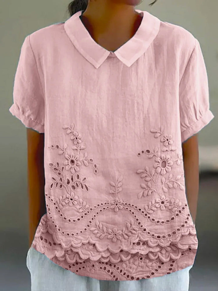 LILY | ELEGANT EMBROIDERED COTTON BLOUSE