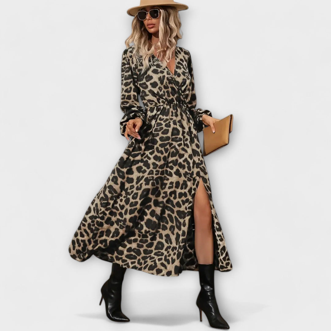 DANA | ELEGANT LEOPARD PRINT DRESS