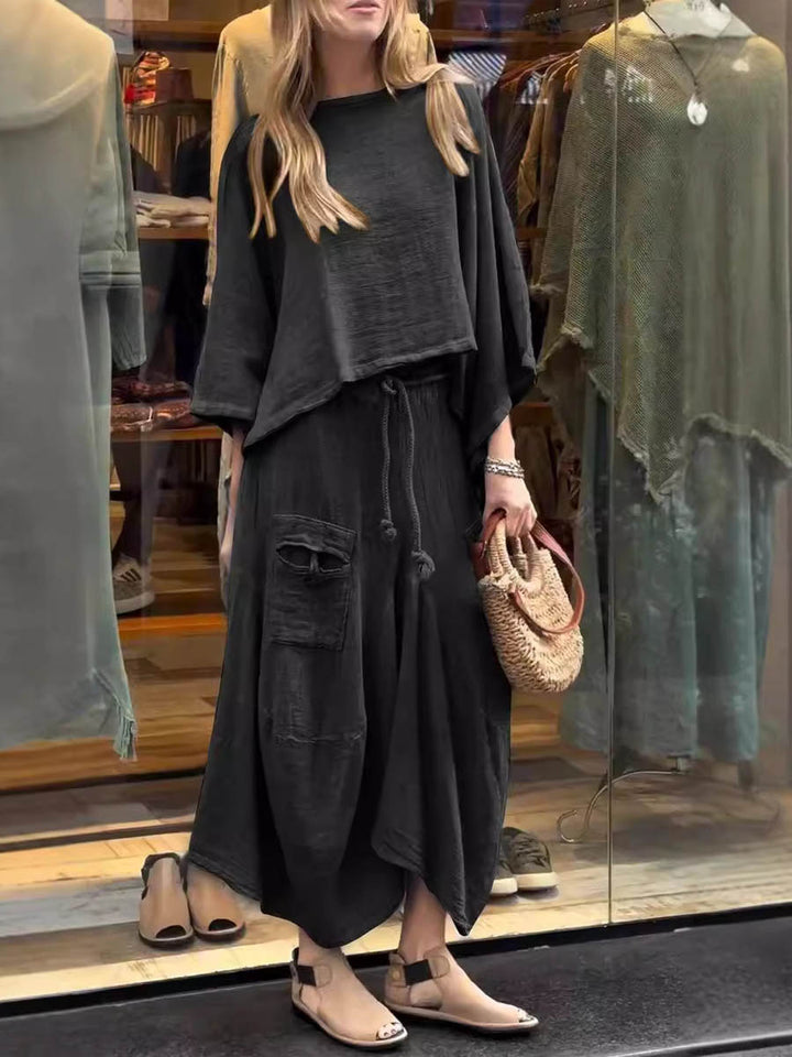 SABRINA | CHIC LINEN TWO-PIECE SET WITH POCKETS