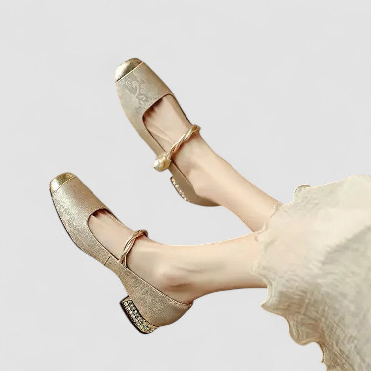 ANASTASIA | LUXE PEARL TWISTED MARY JANE HEELS