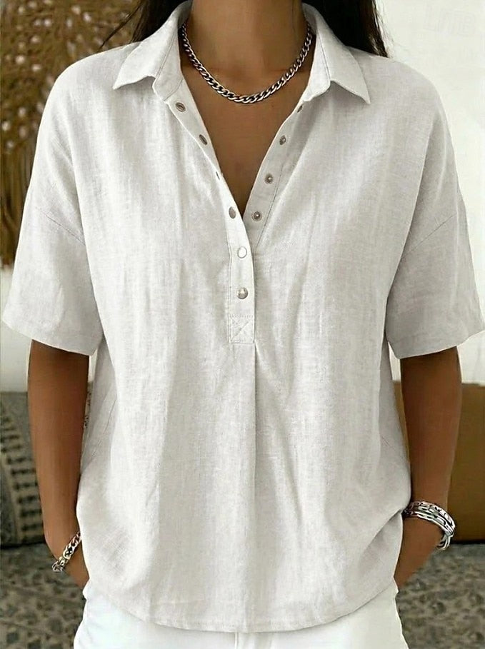 WILLOW | CHIC COLLARED BUTTON BLOUSE