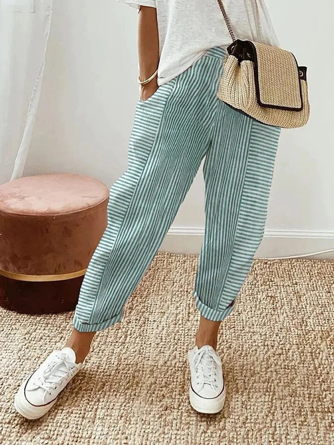 JULIA | CHIC STRIPED COTTON PANTS