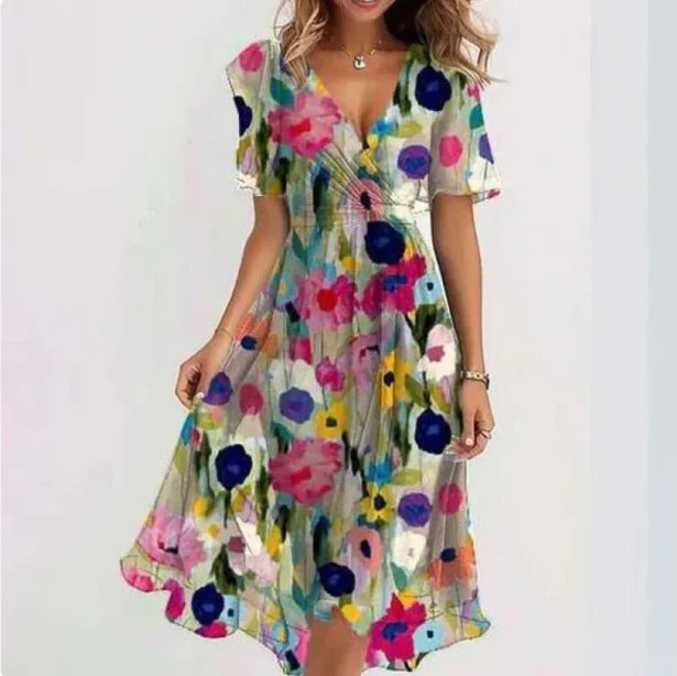 LIZA | LUXE ELEGANT V-NECK DRESS