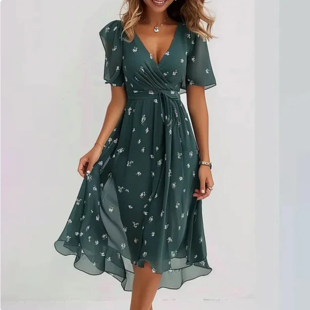 LIZA | LUXE ELEGANT V-NECK DRESS