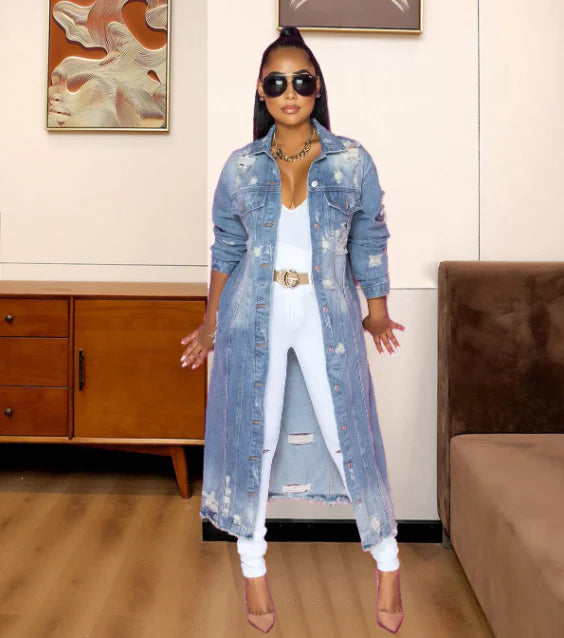 MORGAN | CLASSIC LONG WOMEN’S DENIM JACKET