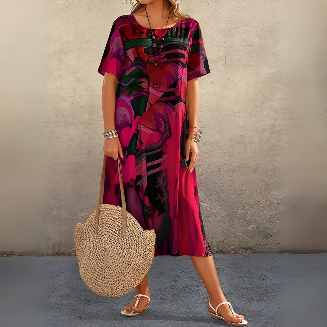 JOELLE | ELEGANT FLORAL DRESS IN A LIGHT AND CHIC STYLE