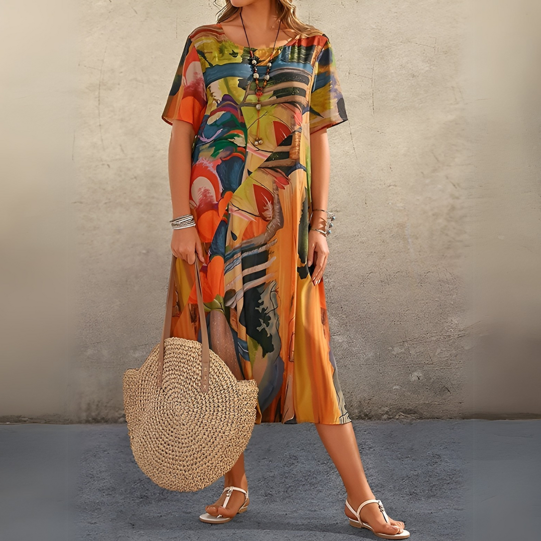 JOELLE | ELEGANT FLORAL DRESS IN A LIGHT AND CHIC STYLE