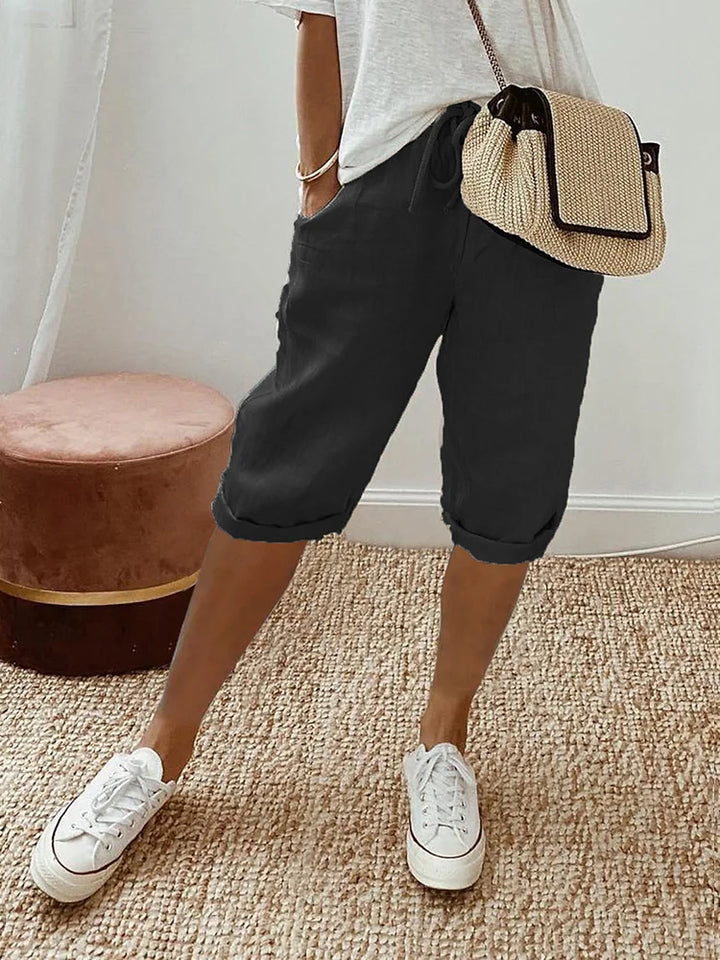 FRANCESCA | LIGHT COTTON-LINEN SHORTS