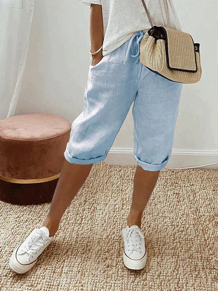 FRANCESCA | LIGHT COTTON-LINEN SHORTS