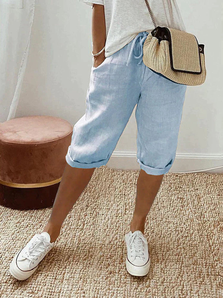 FRANCESCA | LIGHT COTTON-LINEN SHORTS