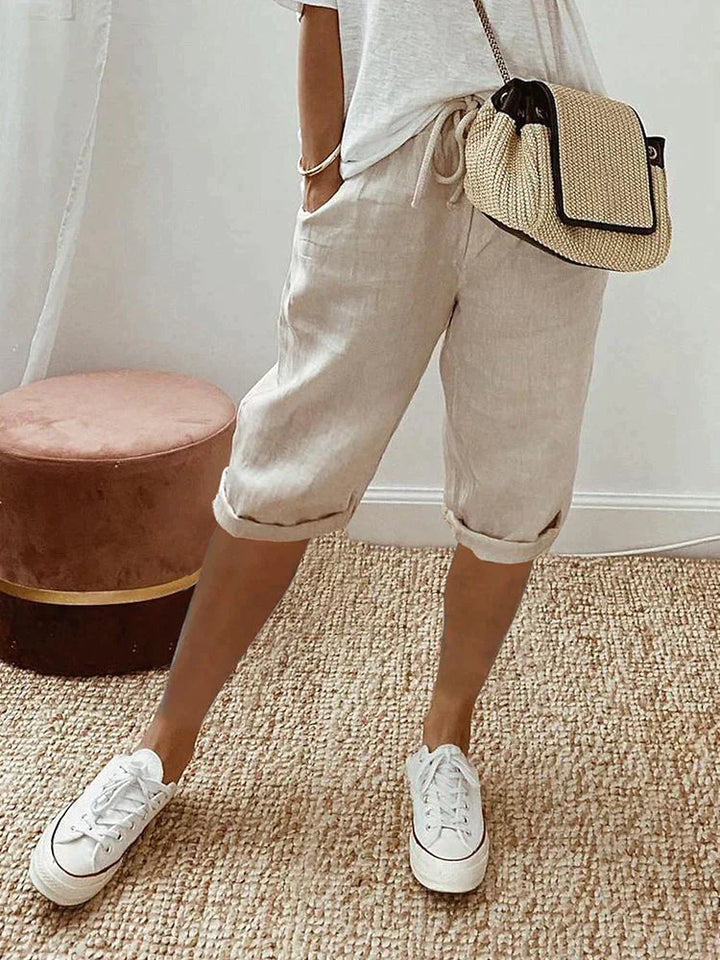 FRANCESCA | LIGHT COTTON-LINEN SHORTS