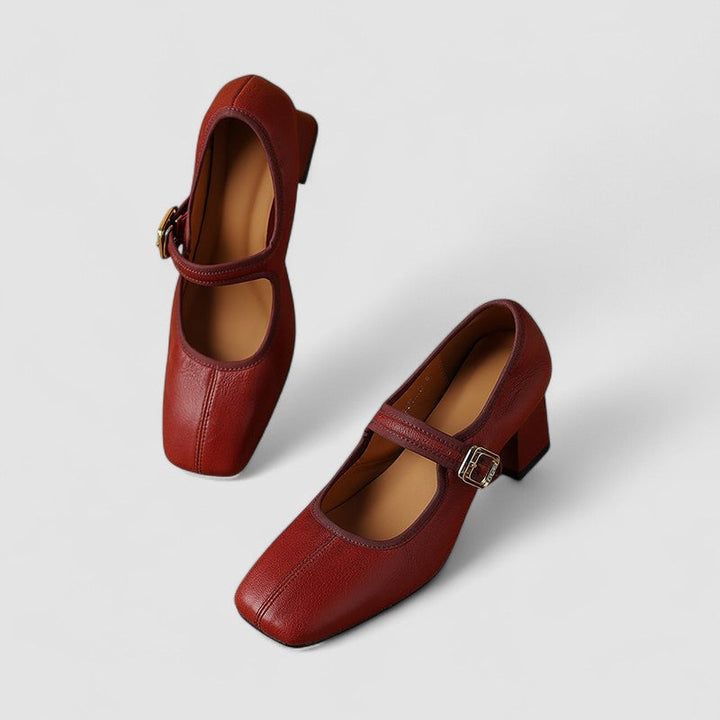 SOPHIA | ELEGANT SQUARE-TOE MARY JANE HEELS