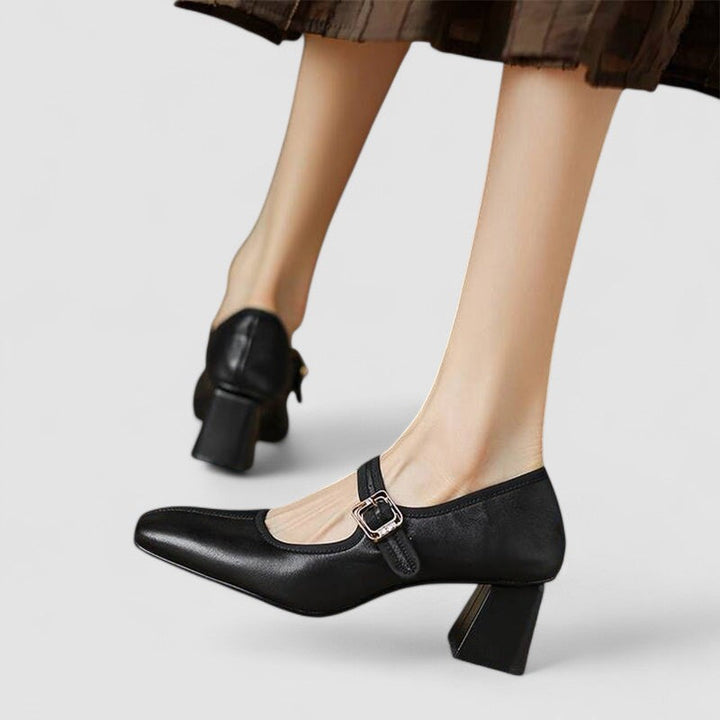 SOPHIA | ELEGANT SQUARE-TOE MARY JANE HEELS