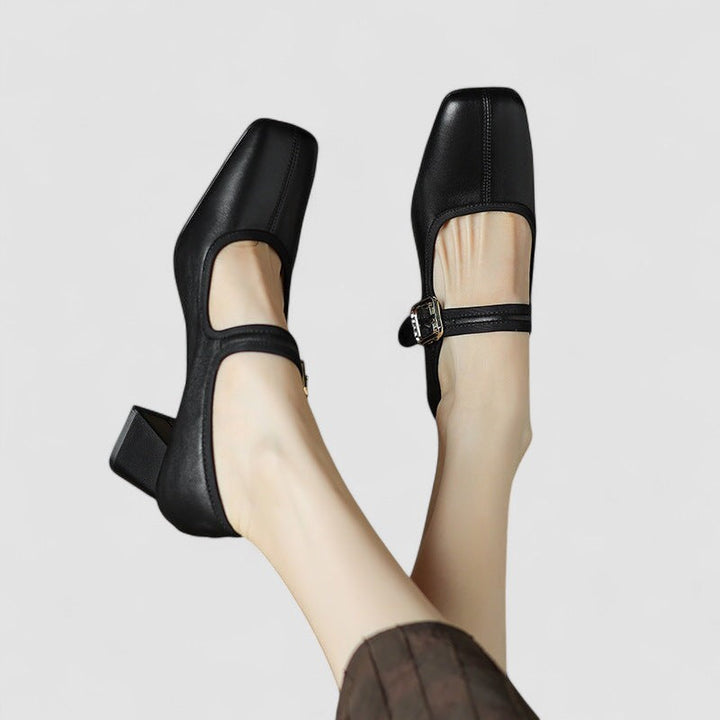 SOPHIA | ELEGANT SQUARE-TOE MARY JANE HEELS
