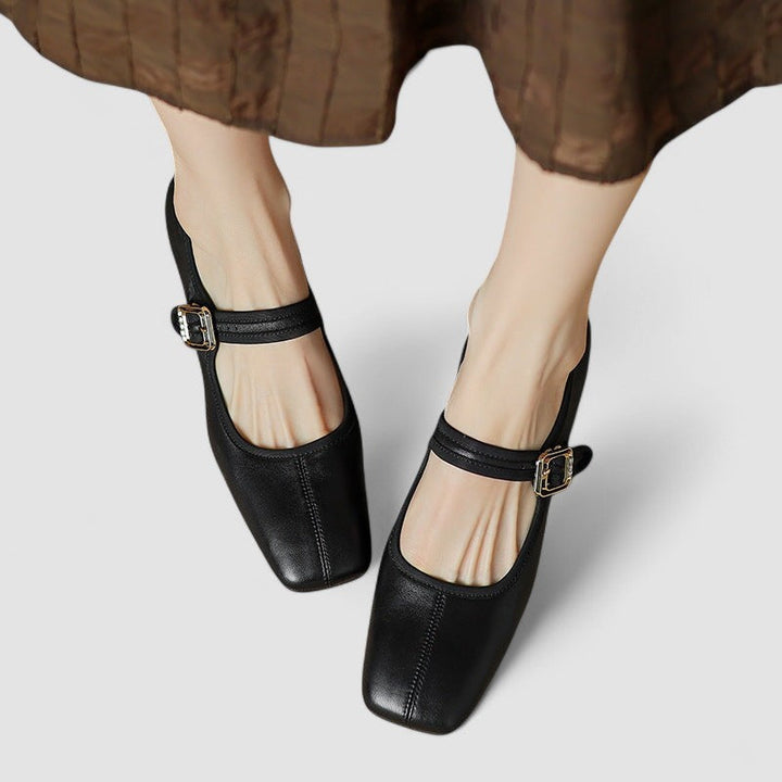 SOPHIA | ELEGANT SQUARE-TOE MARY JANE HEELS