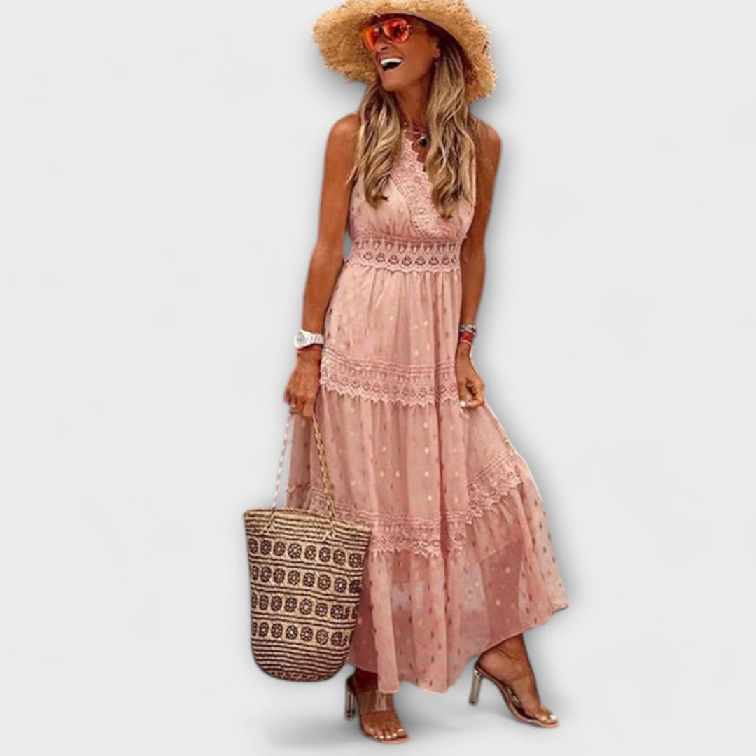 CARMEN | ELEGANT BOHO LACE MAXI DRESS