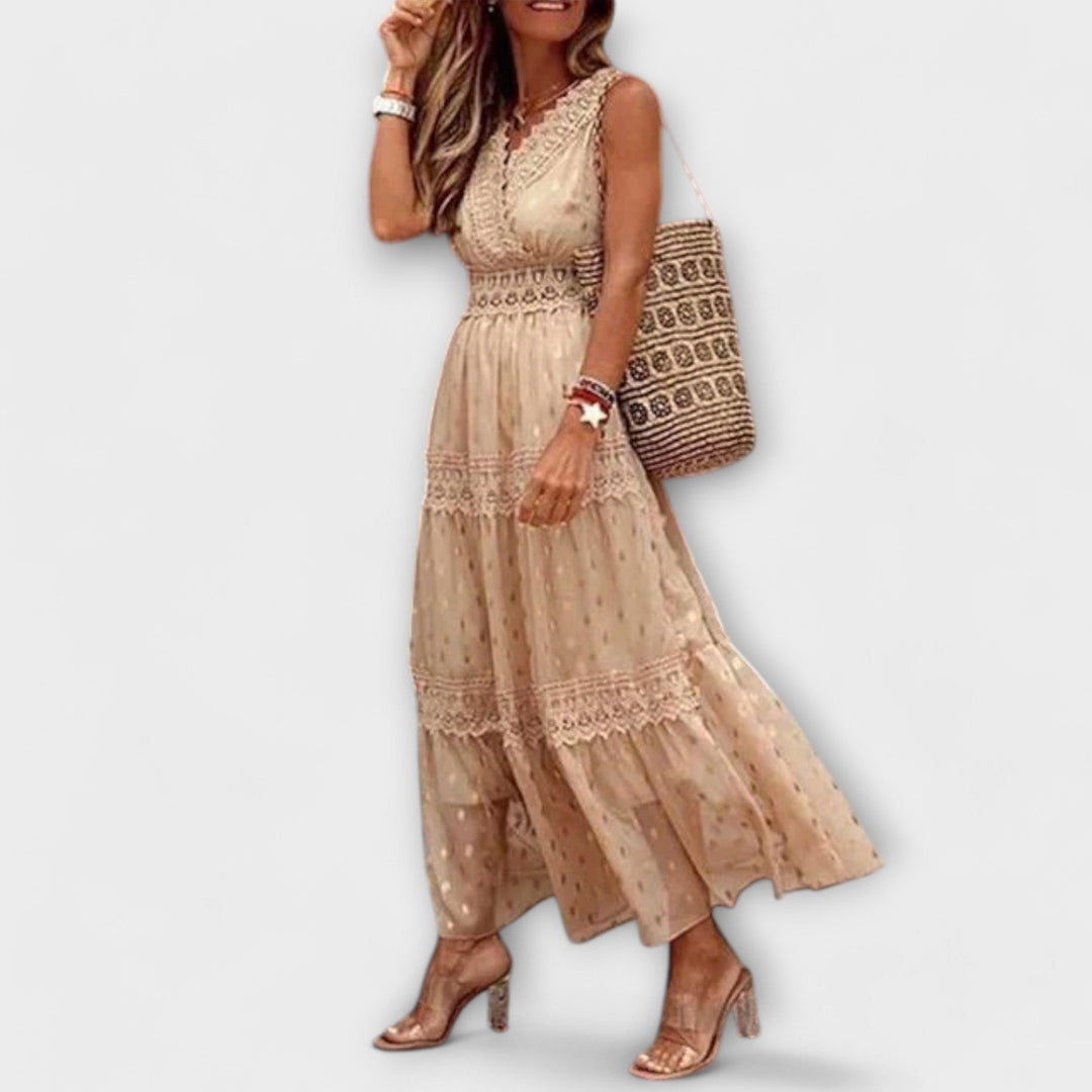 CARMEN | ELEGANT BOHO LACE MAXI DRESS