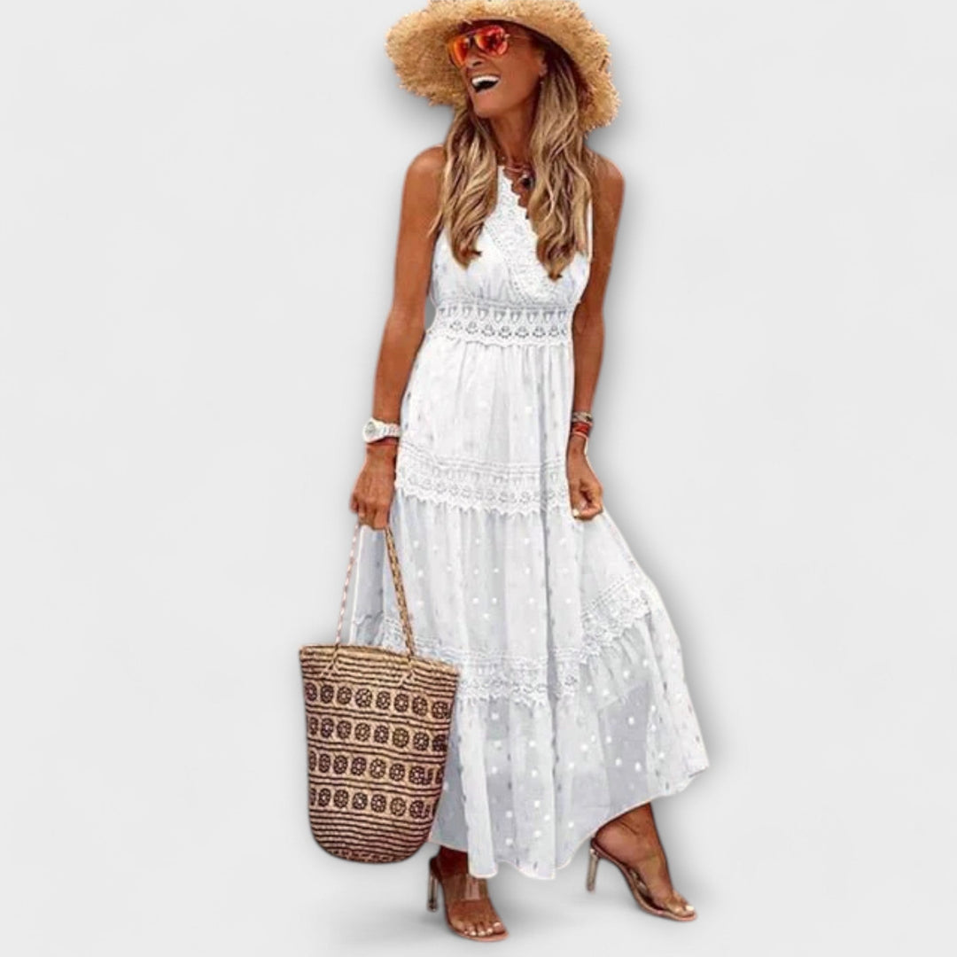 CARMEN | ELEGANT BOHO LACE MAXI DRESS