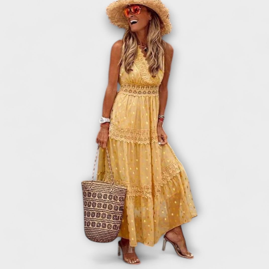 CARMEN | ELEGANT BOHO LACE MAXI DRESS