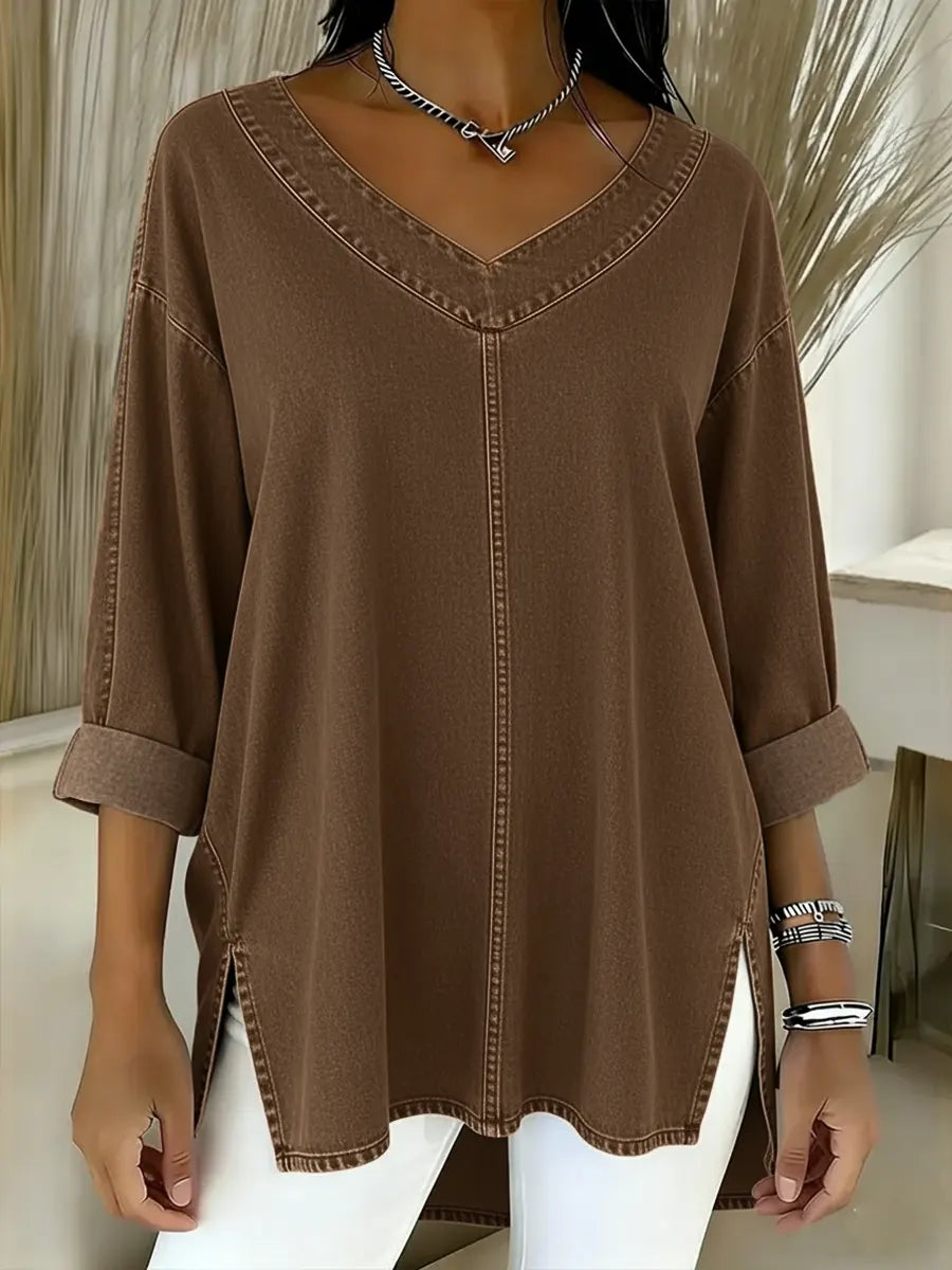 JESSICA | LUXE RELAXED V-NECK TOP