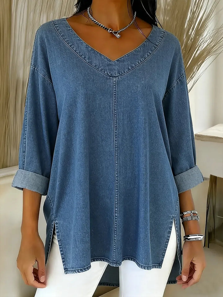 JESSICA | LUXE RELAXED V-NECK TOP