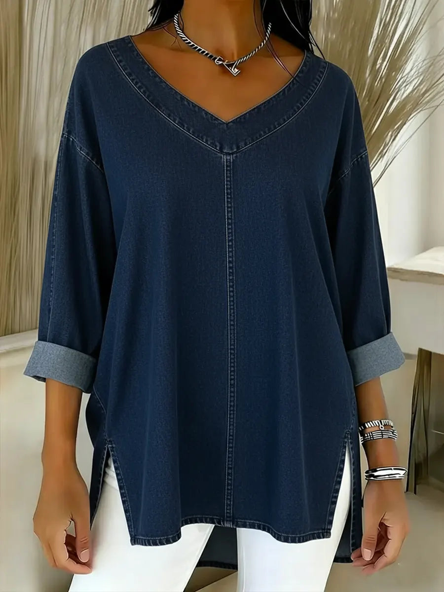 JESSICA | LUXE RELAXED V-NECK TOP