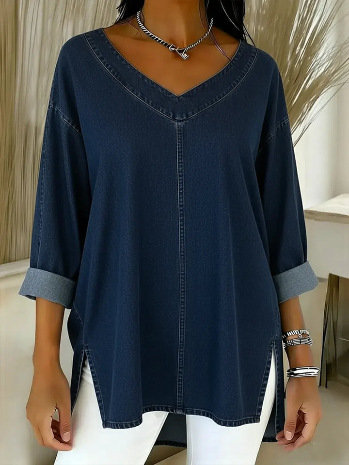 JESSICA | LUXE RELAXED V-NECK TOP