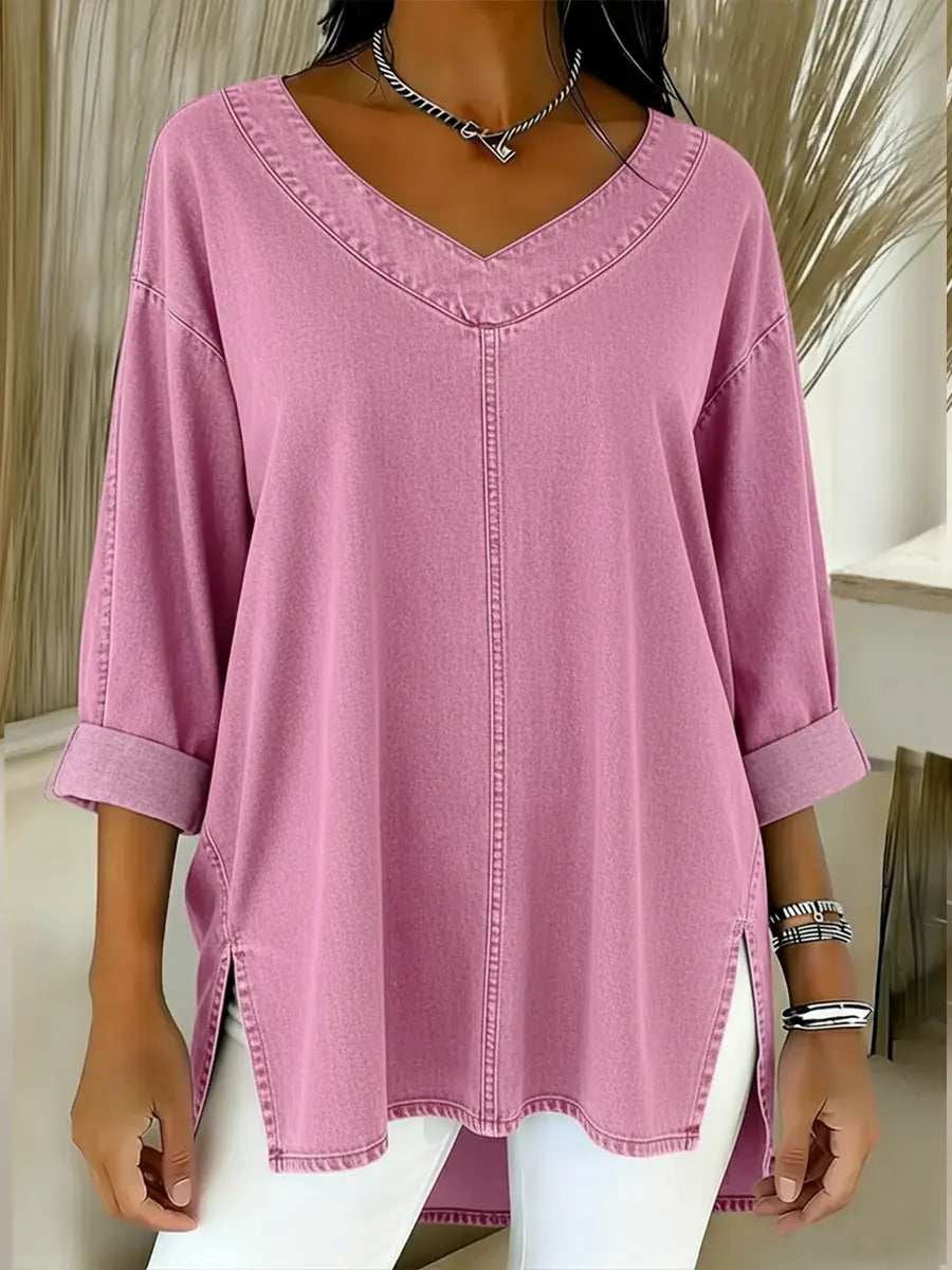 JESSICA | LUXE RELAXED V-NECK TOP