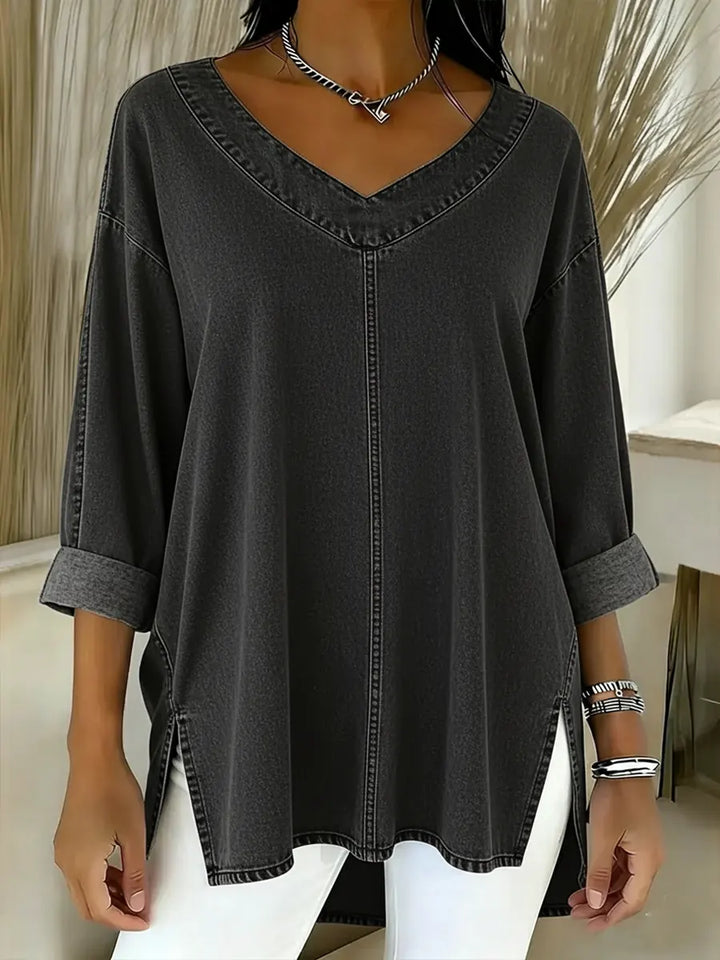 JESSICA | LUXE RELAXED V-NECK TOP