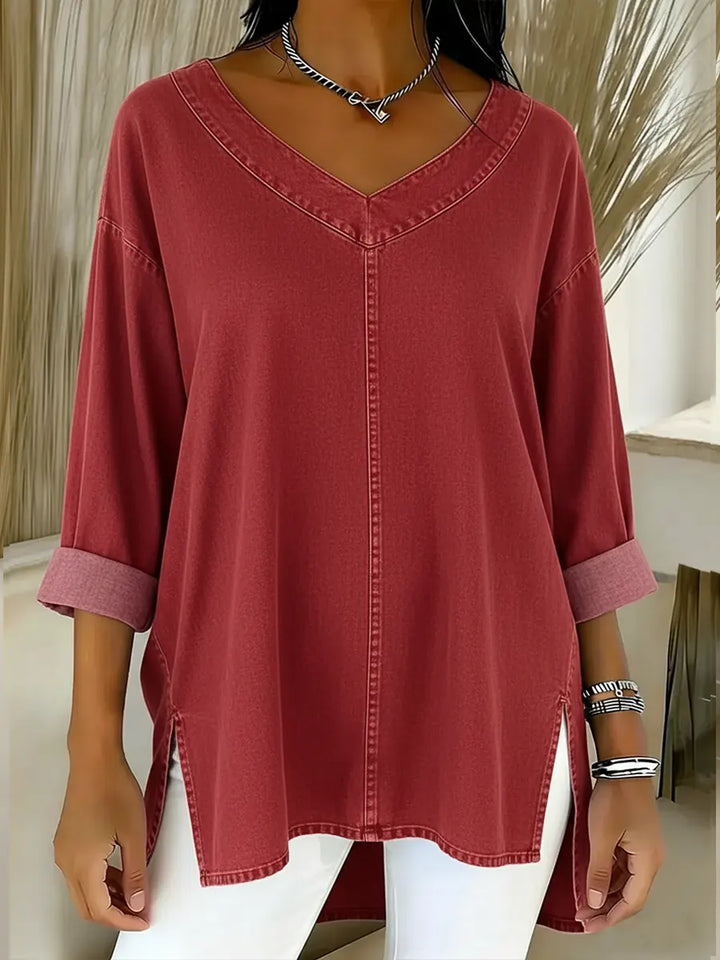 JESSICA | LUXE RELAXED V-NECK TOP