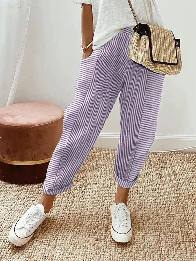 JULIA | CHIC STRIPED COTTON PANTS