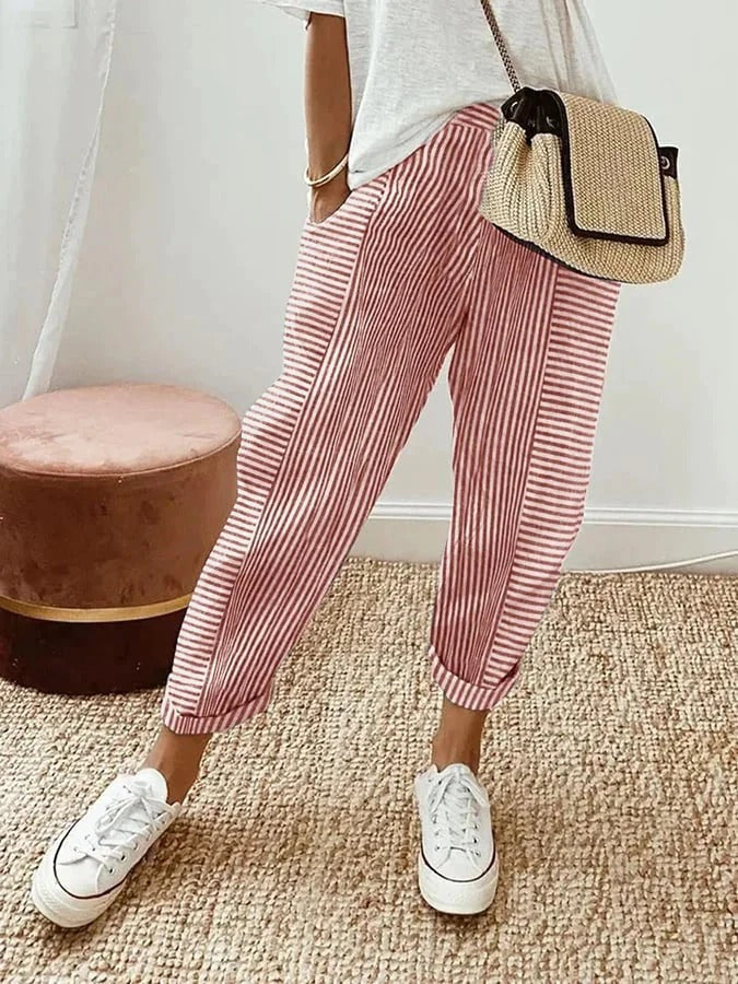 JULIA | CHIC STRIPED COTTON PANTS
